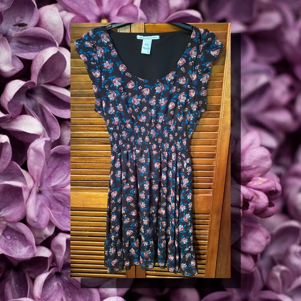 Pretty Floral American Rag Cap Sleeve Dress